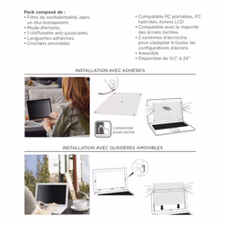 Mobilis 016271 filtre anti-reflets pour écran et filtre de confidentialité 54,6 cm (21.5") Moniteur Filtre de confidentialité sans bords pour ordinateur - Vue supplémentaire 3