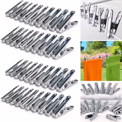 IDMARKET 40 pinces à linge inox pinces incassables inusables ne rouillent pas