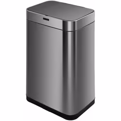 Poubelle de cuisine automatique rectangulaire avec cerclage Capacité 60L modèle UPPER en acier Inoxydable Finition Inox bross ...