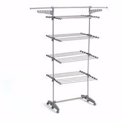 Séchoir à linge étendoir multifonction 30M EXTRA 4 niveaux Gris et Inox Étendoir à linge multifonction grande capacité Capaci ...