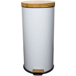 Poubelle de cuisine à pédale forest Blanc Acier inoxydable 30 l