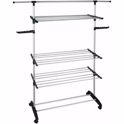 Étendoir à linge multifonction grande capacité, entièrement modulable, pratique grâce à ses portes cintres intégrés ! étendez ...