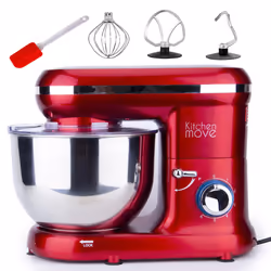 Kitchen Move BAT-1519, Robot mixer, Rouge, Batteur, Pétrisseur, Mélange, Whisking, 5,5 L, Foie, Rotatif, 80 dB