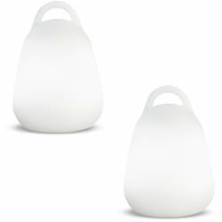 Lumisky - Lot 2 Baladeuses sans fil waterproof led liberty C25 Blanc Polyéthylène 24X18CM