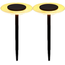 Lumisky - 2 balises solaires à piquer ufo Noir Acier H35cm