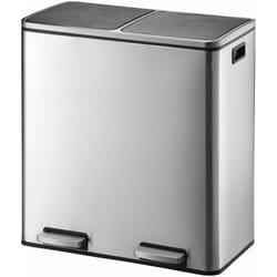 Poubelle de tri sélectif major Argent Acier inoxydable 60 l