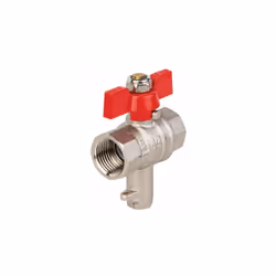 Vanne à boisseau sphérique nickelé Modèle pour sonde DSI ULTRAMAX Filetage : FF 1/2' (15x21) Manette papillon rouge Vendu par ...