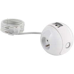 Watt&co - Multiprise Multimédia wattball 2P 16A + 1P 6A + usb 2,1A - Blanche - Watt&Co