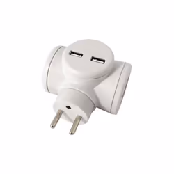 Multiprise WATT AND CO Biplite 2x16A rotative + USB 2.4A Blanc