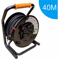 Enrouleur Rallonge PRO de Chantier – 40m, 4 Prises 16A IP44, Platine Fixe Anti-Twist Un enrouleur puissant, robuste et sécuri ...