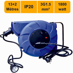 Arcotec - Enrouleur mural auto 15m 3G1.5 avec voyant + disjoncteur thermique - garantie 2 ans