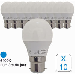 Jamais utilisé] Lot de 10 ampoules led B22 sphérique 4,9W 470Lm 6400K - garantie 2 ans