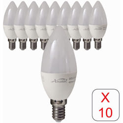 [JAMAIS UTILISÉ] Lot de 10 ampoules LED E14 flamme 4,9W 470Lm 3000K - garantie 2 ans
