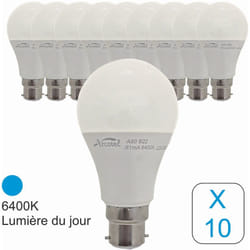 Arcotec - jamais utilisé] Lot de 10 ampoules led B22 standard 7,4W 650Lm 6400K - garantie 2 ans