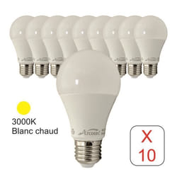 Lot de 10 ampoules LED E27 standard 111W 1055Lm 3000K - garantie 2 ans