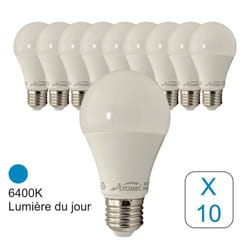 Lot de 10 ampoules LED E27 standard 111W 1055Lm 6400K - garantie 2 ans