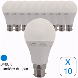 Description générale Le lot de 10 ampoules LED standard E27 de 11,1W (équivalent à 75W) offre un éclairage puissant de 1055 l ...