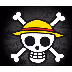 ABYstyle One Piece T-shirt Skull with map Tee-shirt Encolure torsadée Manche courte Coton