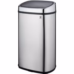 Poubelle de cuisine one touch rectangulaire avec cerclage Capacité 58L modèle CITY en acier Inoxydable Finition Poli miroir D ...