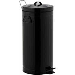 Poubelle de cuisine à pédale brooklyn Noir Acier inoxydable 30 l