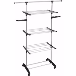 Étendoir à linge multifonction grande capacité, entièrement modulable, pratique grâce à ses portes cintres intégrés ! étendez ...