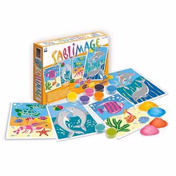 SentoSphère SABLIMAGE CONCEPT BOX - POISSONS ET DAUPHINS, 4 an(s), Sable, Multicolore, 21 pièce(s)