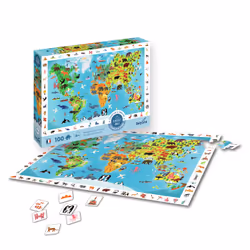 SentoSphère PUZZLE 100 pièces - Cherche et trouve - Planisphère des Animaux - Vue supplémentaire 5