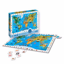 SentoSphère PUZZLE 100 pièces - Cherche et trouve - Planisphère des Animaux - Vue supplémentaire 6