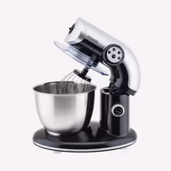 H.Koenig KM80, Robot mixer, Noir, Acier inoxydable, Batteur, Pétrisseur, Mélange, 5,5 L, Boutons, Rotatif, Acier inoxydable