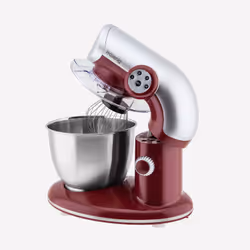 H.Koenig KM80, Robot mixer, Rouge, Acier inoxydable, Batteur, Pétrisseur, Mélange, 5,5 L, Boutons, Rotatif, Acier inoxydable