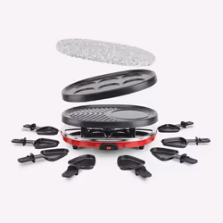 H.Koenig RP412 raclette 8 personne(s) 900 W Noir, Gris, Rouge