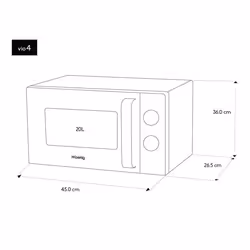 H.Koenig VIO4 micro-onde Comptoir Micro-onde simple 20 L 700 W Noir, Acier inoxydable - Vue supplémentaire 5