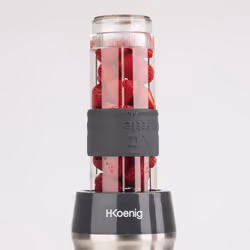 H.Koenig SMOO9 0,57 L Blender sport 300 W Noir, Acier inoxydable, Transparent