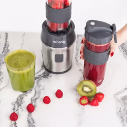 H.Koenig SMOO9 0,57 L Blender sport 300 W Noir, Acier inoxydable, Transparent
