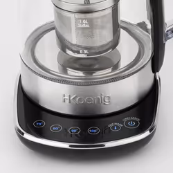 H.Koenig TI600 appareil à thé 1,5 L 2200 W Noir, Acier inoxydable, Transparent - Vue supplémentaire 3