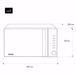H.Koenig VIO2 micro-onde Comptoir Micro-onde simple 20 L 700 W Noir, Argent - Vue supplémentaire 4