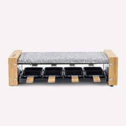 H.Koenig WOD8 raclette 8 personne(s) 1200 W Noir, Gris, Blanc, Bois