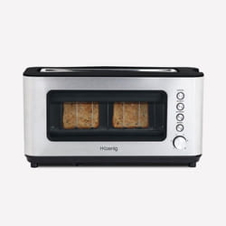 H.Koenig VIEW7 grille-pain 6 2 part(s) 1200 W Noir, Acier inoxydable