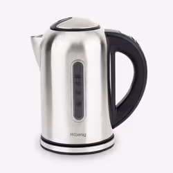 H.Koenig BOE50, 1,7 L, 2200 W, Noir, Acier inoxydable, Acier inoxydable, Thermostat réglable, Indicateur de niveau d'eau