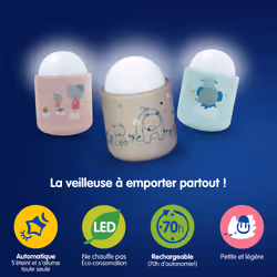 Pabobo Nomade lumière de nuit pour bébé Douille d'alimentation Gris LED - Vue supplémentaire 4
