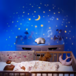 Pabobo PSP02BAT-BOIS lumière de nuit pour bébé Autonome Beige, Marron LED