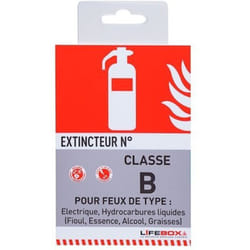 Panneau d'indication d'extincteur feux classe b