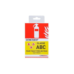 Panneau d'indication d'extincteur feux classe abc