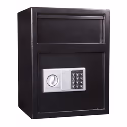 Capacité total : 32 L Type de fermeture : Clé Tiroir + bac de récupération de devises Type de fixation: Sol et mural Kit de f ...