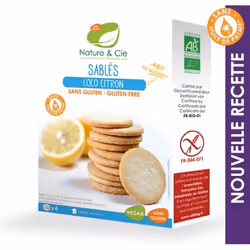 Nature et Cie 231915, Cookie, Citron, Farine de riz*, margarine*(huile de tournesol*, eau, beurre de cacao*, émulsifiant : lé ...