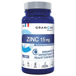 Granions Bisglycinate de Zinc 15 mg 60 Gélules Végétales