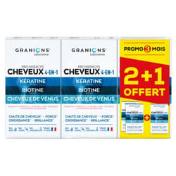 Granions Pro Keracys Cheveux 4en1 Lot de 3 x 90 Comprimés dont 90 Comprimés Offerts