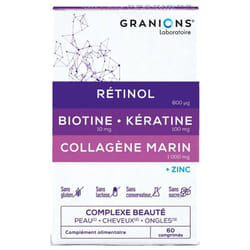 Granions Complexe Beauté Peau Cheveux Ongles 60 Comprimés