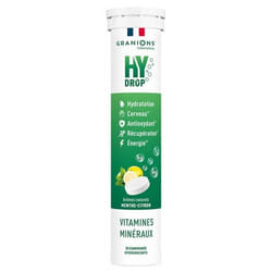 Granions HyDrop Vitamines Minéraux 20 Comprimés Effervescents - Goût : Menthe-Citron