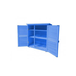 Habrita Foresta - Armoire de rangement lasurée bleue 0.40 m2 toit mono-pente 3 étages - BOX0905